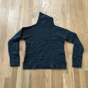 Madewell Women’s Gray Ribbed Donegal Belmont Wool Blend Turtleneck Sweater Top
